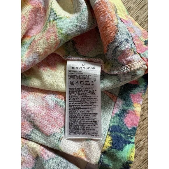 GAP Floral Pink And Yellow Puff Sleeve Sundress Size Medium - Picture 7 of 7